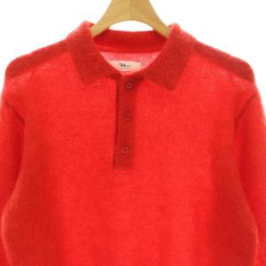 Ron Herman 25AW モヘア ポロ ニットトップ 長袖 XS レッド /MY OS