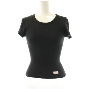 リブショートスリーブTシャツ カットソー S ブラック /MY OS