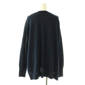L'Appartement SIDE SLIT KNIT サイドスリットニット セーター 長袖 ワイド ウール ネイビー /MY OS