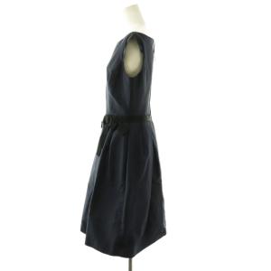 FOXEY Ribbon Dress ワンピース シルク 40 ネイビー