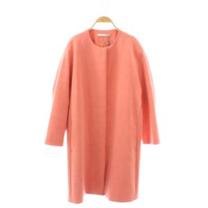 COSIMO BOLA コクーンシルエットミドルコート ノーカラー ジップアップ 38 ピンク /CX