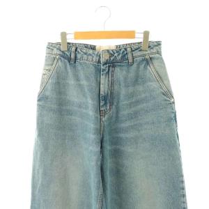 AMI Alexandre Mattiussi ウォッシュドデニム ジーンズ ジッパーフライ ワイド 25 インディゴブルー /DO OS