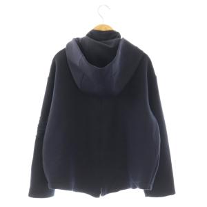 EMPORIO ARMANI 袖ロゴ ジップアップパーカー 36 紺 /MI OS