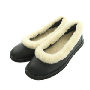 ZORA LEATHER BALLET FLAT US6 ブラック アイボリー