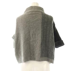 Max Mara Studio MaxMaraStudio スタジオ 半袖 ニットジャケット カシミヤ混 M グレー /HK OS