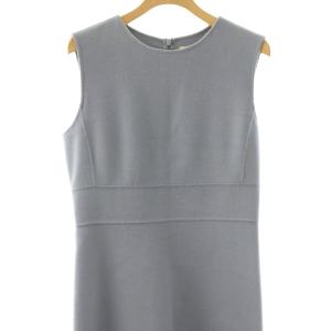 S Max Mara ウール ノースリーブワンピース ロング 40 ブルー /HK OS