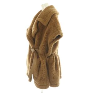 Max Mara 23年製 銀タグ ニューアバボ テディベア ケープ コート ML ブラウン