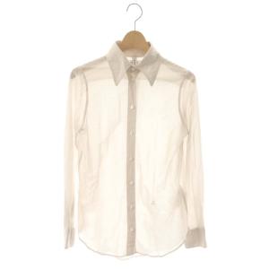 HIGH COLLAR MADAME SHIRT マダムシャツ ブラウス シアー 01 ライトベージュ