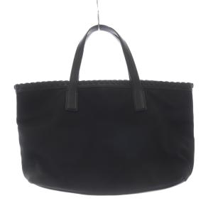 TORY BURCH ナイロン レザー ハンドバッグ トートバッグ 黒 ブラック /SR
