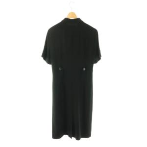 Max Mara トリアセテート半袖ワンピース ロング 40 ブラック /DO OS
