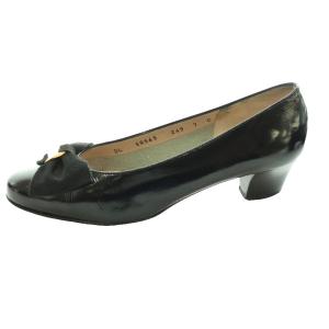 Salvatore Ferragamo リボンパンプス レザー 7 黒 ブラック /SS OS