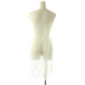 BABYLONE 25AW レースチュニック F 白 ホワイト ノースリーブ Vネック スパンコール ビーズ /AZ