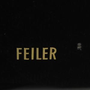 FEILER ユニ ショルダーバッグ ダイヤ柄ステッチ ブラック