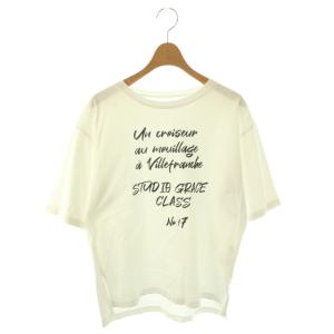 24SS レタードオーバーTシャツ カットソー 半袖 36 ホワイト /DF OS