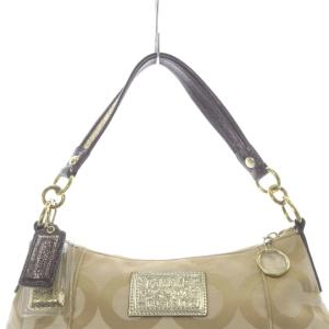 COACH ポピー オプアート キャンバス ワンショルダーバッグ ベージュ 茶色 ブラウン F15309 /SR