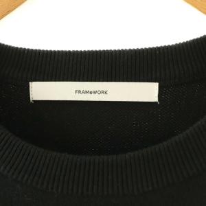 Framework ダブルジャガードプルオーバー ニット セーター 長袖 ブラック /HK OS