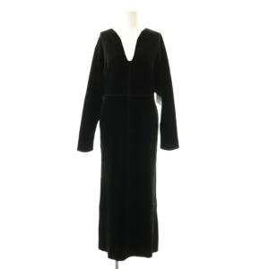V-Neck Velour Knit Dress ワンピース 1 ブラック