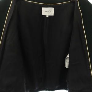 BEIGE 24AW フェイクレザーパッチツイードジャケット ブルゾン ノーカラー 4 ブラック /ES OS
