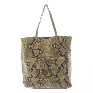 ZADIG & VOLTAIRE パイソン柄 トートバッグ ハンドバッグ ベージュ 黒 ブラック /SR