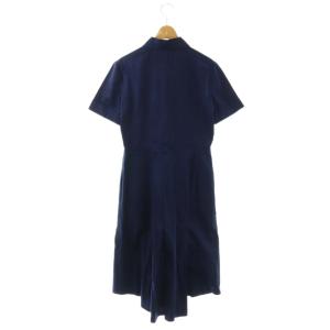FOXEY NEW YORK シャツワンピース ロング 半袖 40 ネイビー 34111 /DO OS
