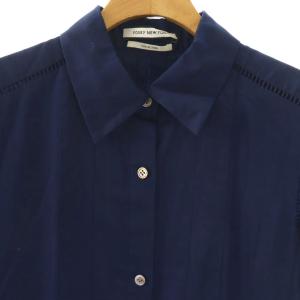 FOXEY NEW YORK シャツワンピース ロング 半袖 40 ネイビー 34111 /DO OS