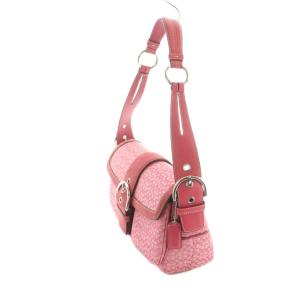 COACH シグネチャー ワンハンドルバッグ ハンドバッグ フラップ ピンク 1463 /MI OS