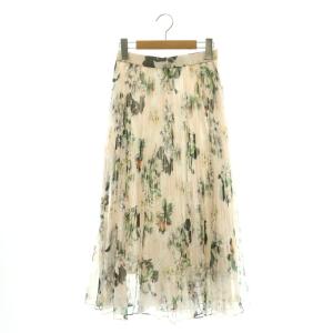 25SS bouquet プリント プリーツスカート 34 ピンク