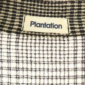 plantation グレンチェックチュニックシャツワンピース M ブラック ホワイト /ES OS