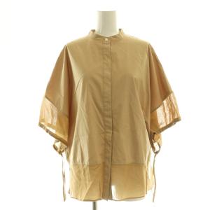 25AW LUXE COTTON DAZY C SHIRT シャツ 切替 七分袖 38 ベージュ /HK