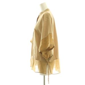 theory luxe 25AW LUXE COTTON DAZY C SHIRT シャツ 切替 七分袖 38 ベージュ /HK