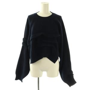 サンプル品 TUCK SHORT KNIT PULLOVER プルオーバー ニット セーター 38 ネイビー