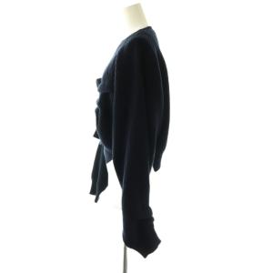 ENFOLD サンプル品 TUCK SHORT KNIT PULLOVER プルオーバー ニット セーター 38 ネイビー