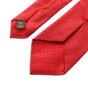 LOUIS VUITTON クラヴァット マイクロダミエ ネクタイ レギュラータイ シルク チェック柄 赤 M78751 /MI OS