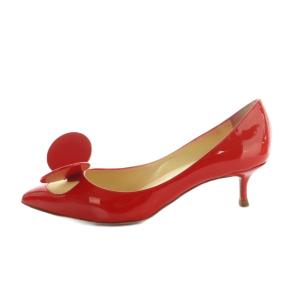 Christian Louboutin パンプス ポインテッドトゥ パテントレザー エナメル 35 22.0cm 赤 1130654 /MI OS