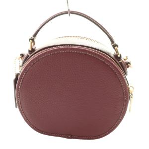 COACH × PEANUTS SNOOPY 2WAY ラウンドショルダーバッグ ハンド レザー ボルドー CE844
