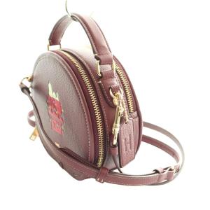 COACH × PEANUTS SNOOPY 2WAY ラウンドショルダーバッグ ハンド レザー ボルドー CE844