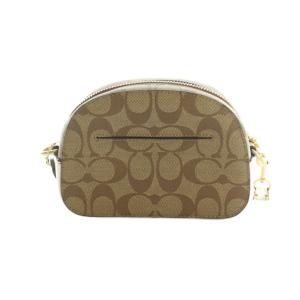 COACH × PEANUTS SNOOPY ショルダーバッグ シグネチャー柄 ベージュ マルチカラー C4238