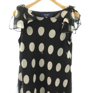M'S GRACY Polka dot Ciffon Dress ワンピース ロング ドット ノースリーブ 38 ブラック