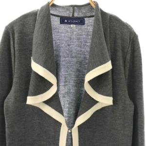 M'S GRACY ウール ロング ニット カーディガン 長袖 38 グレー /HK OS