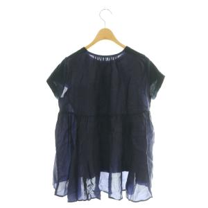 sacai フリル ドッキング ポケット カットソー 半袖 2 ネイビー /HK OS