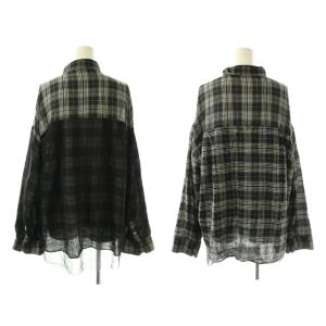 MAISON SPECIAL 25SS Reversible Voile Shirt チェックシャツ ブラウス シアー F 黒 白 21251315201