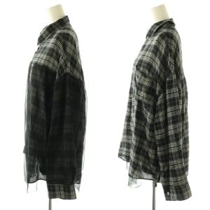 MAISON SPECIAL 25SS Reversible Voile Shirt チェックシャツ ブラウス シアー F 黒 白 21251315201