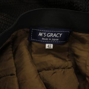 M'S GRACY レーススカート 42 黒 ブラック メッシュ ロング丈 /AZ