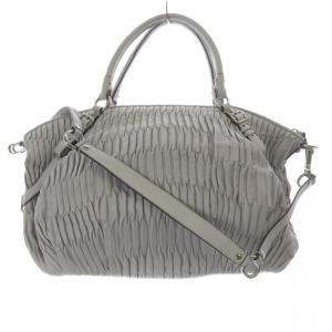 COACH マディソン ギャザー ソフィア サッチェル レザー 2WAYバッグ ハンドバッグ ショルダーバッグ グレー