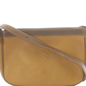 LOEWE アナグラム レザー ショルダーバッグ 茶色 ブラウン /SR OH