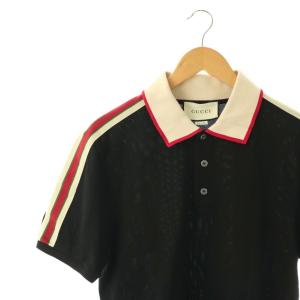 GUCCI 500972 アームロゴライン半袖ポロシャツ XXL ブラック マルチカラー /ES OS AD