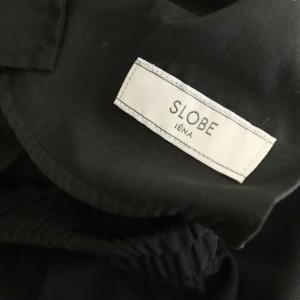 SLOBE IENA 24SS ダブルクロスイージードロストテーパードパンツ ワイド 38 ブラック /ES OS