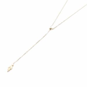 リーフ Y字ネックレス K10 YG ダイヤ0.0008ct