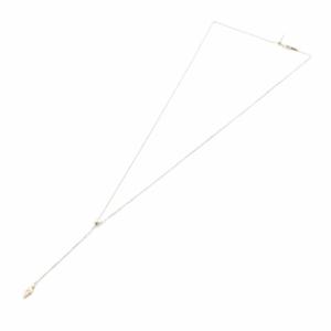 agete リーフ Y字ネックレス K10 YG ダイヤ0.0008ct