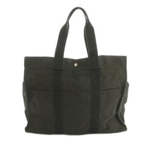 HERMES エールライン MM トートバッグ キャンバス ブラック